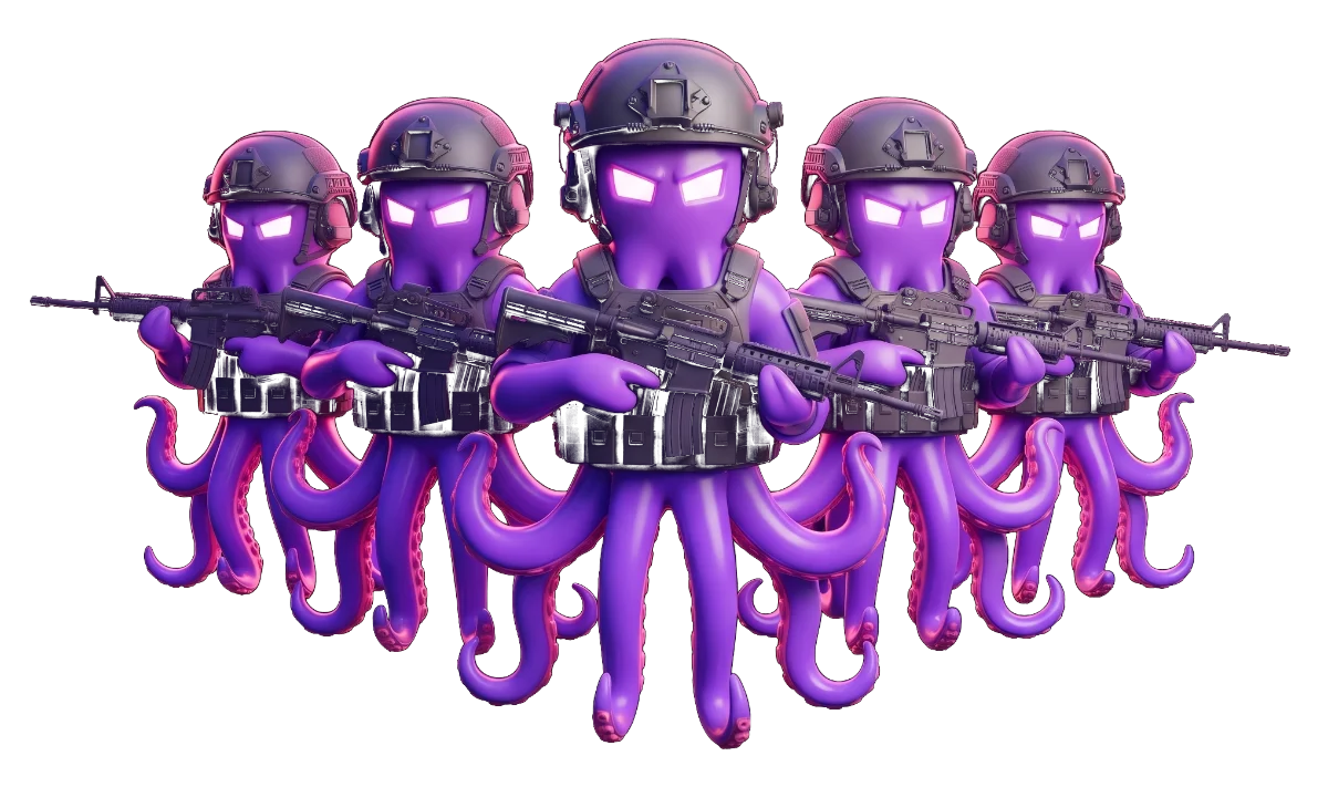 Cinco pulpos operadores en formación: Pug, la escuadra de cinco